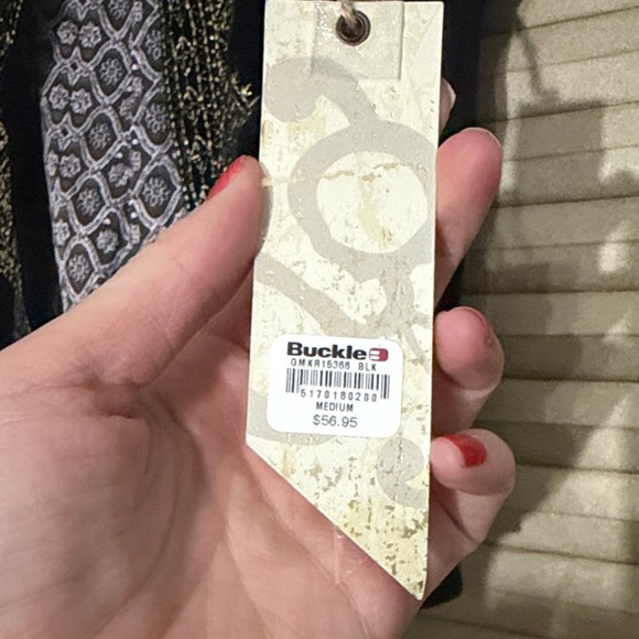 Buckle Black and Gold Velvet Embroidered Vest - Picture 2 of 9